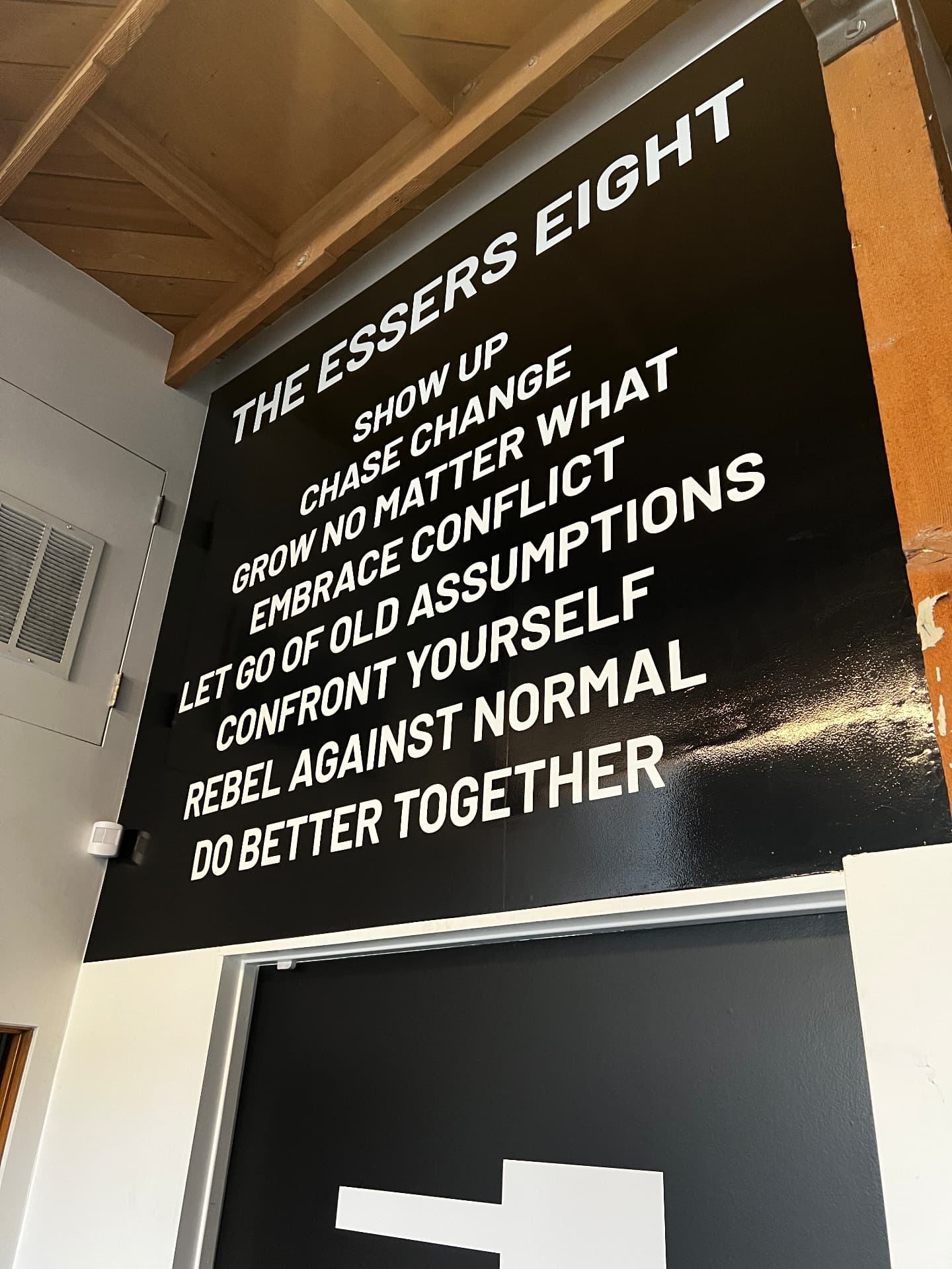The Essers Eight painted on the studio wall